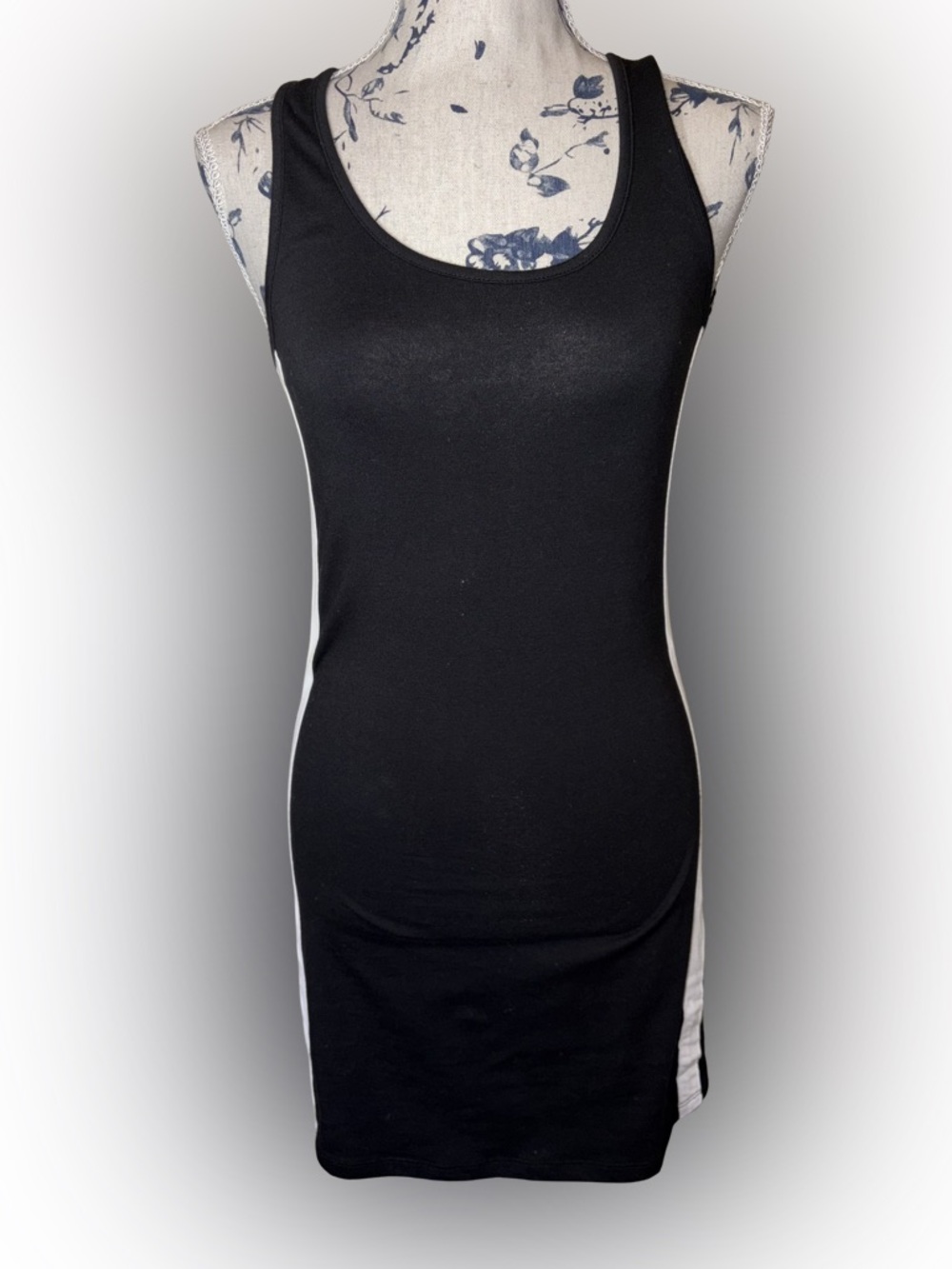 Ambiance Black Sporty Side Stripe Tank Mini Dress Size Small